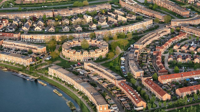 British residential housing market street view with terraced houses and property signs